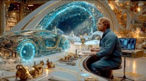 Золотой век будущего: ИИ-суперкары, небесные города и умные фермы 2085 года 🌆✨