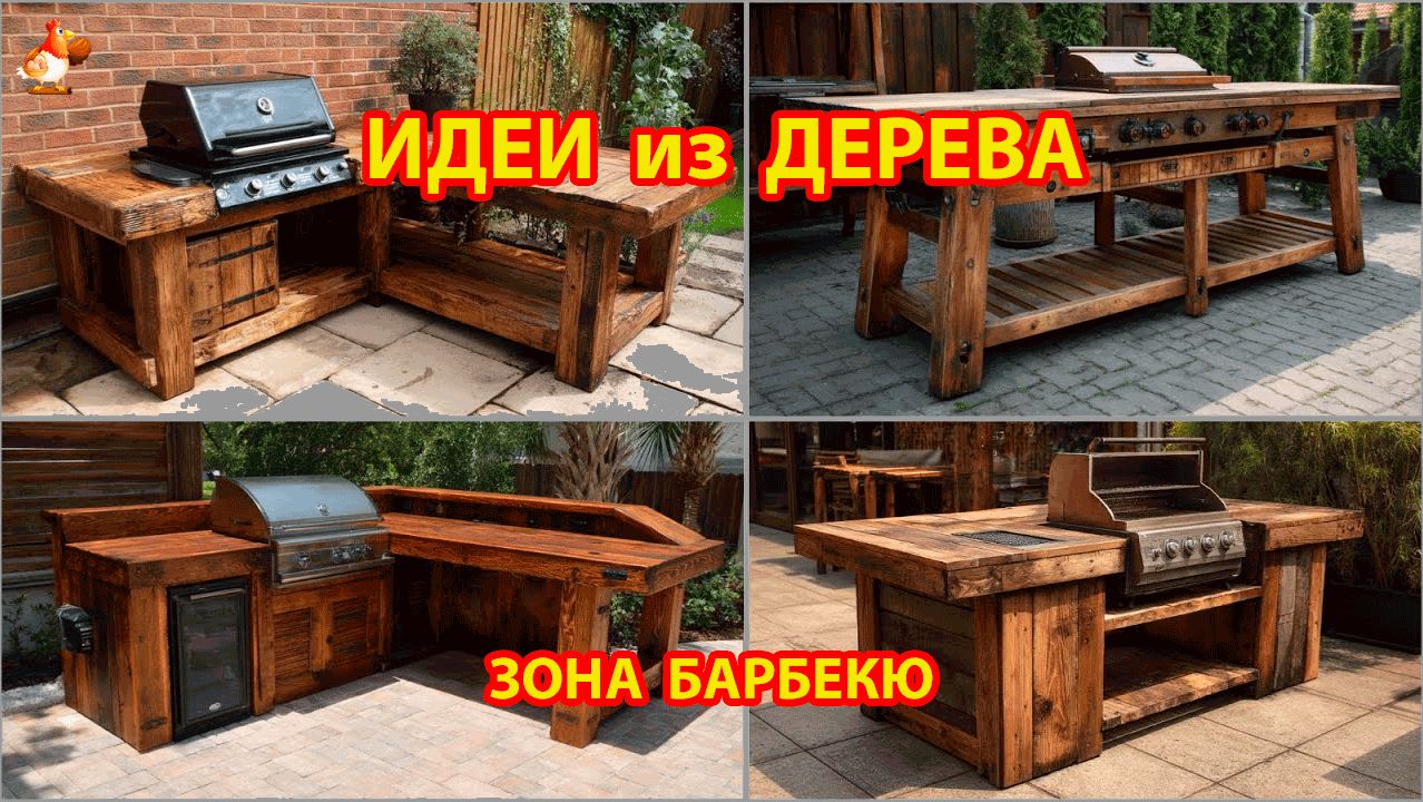 Идеи из дерева и как сделать зону барбекю на даче или в саду 🔥