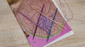 Салфетка спицами // Видеоописание : ряды 1-10