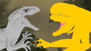 Индоминус Рекс vs Дистортус Рекс (анимация)
