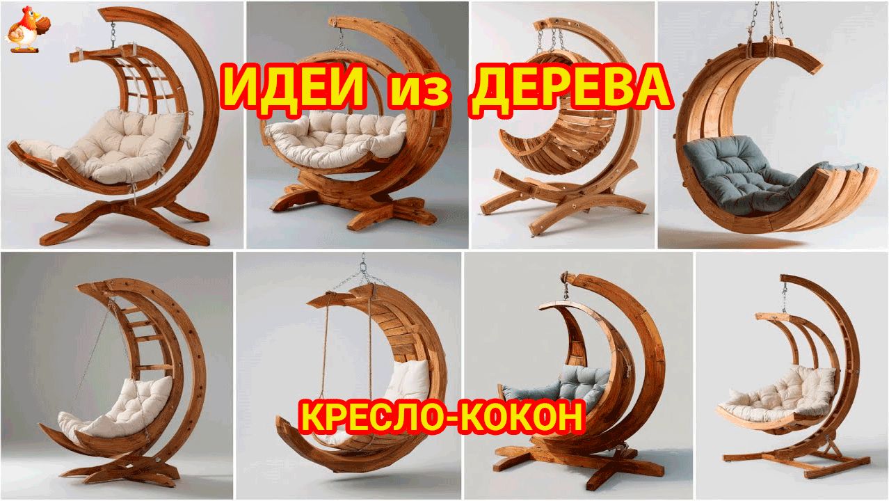 Идеи из дерева и как сделать кресло-кокон для балкона, сада и дачи 💺