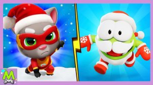 Говорящий Том против Ам Няма.Супергерой и Санта-Клаус в Гонках на Скорость.Кто Быстрее