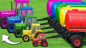 ГОНКИ МАЛЕНЬКИХ И БОЛЬШИХ ТРАКТОРОВ С ПРИЦЕПОМ - МУЛЬТИКИ ПРО ТРАКТОРА И МАШИНКИ НА ФЕРМЕ ДЛЯ ДЕТЕЙ