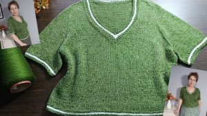 Топ ИЗУМРУДНЫЙ ШИК. Обзор вязания