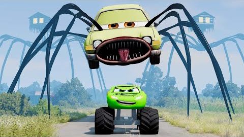 Эпический побег из Зомби Молния Маккуин Пожиратель, Хьюго Машин Пожиратель _BeamNG.Drive (1)