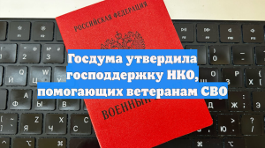Госдума утвердила господдержку НКО, помогающих ветеранам СВО