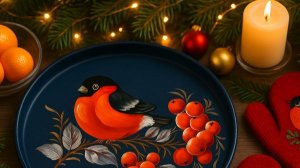 Обзор материалов к вебинару "Снегирь на рябине". Сюжет в стиле Жостово