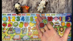 Цифры ,фрукты овощи ,животные, транспорт учи вместе .Три кота Панда и Зайчонок