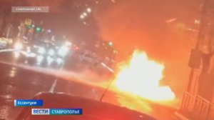 Пассажирская «Газель» загорелась в Ессентуках