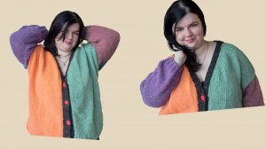 АРХИВ. Смело?! Необычно?! Нестандартно?! Кардиган колор блок. Пряжа ангорка