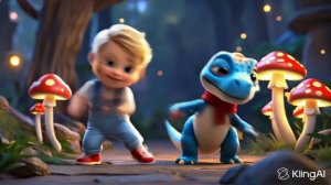 Динозаврик танцует в лесу