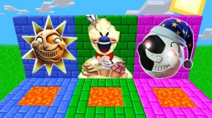 ВЫБЕРИ ПРАВИЛЬНУЮ ЛАВОВУЮ ЯМУ АНИМАТРОНИКИ СОЛНЦЕ И ЛУНА МОРОЖЕНЩИК В МАЙНКРАФТ FNAF 9 ICE SCREAM