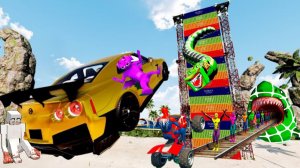 ЭПИЧЕСКИЕ ПРЫЖКИ МАШИН С ВЫСОКОЙ ГОРЫ – BeamNG Drive