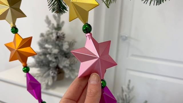 Бусы на ёлку ЗВЁЗДНЫЙ ХОРОВОД, пластик, 270 см, 1097074