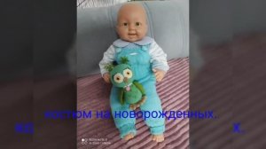 КОСТЮМЧИК ДЛЯ НОВОРОЖДЕНЫХ  СПИЦАМИ .