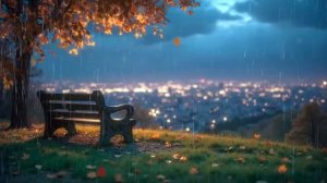 Уютный дождливый вечер в городе. Успокаивающие звуки дождя и города.