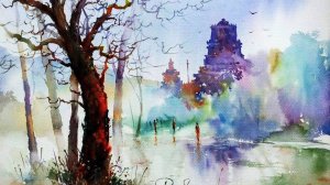 Красочная акварель художника Праташана Путура