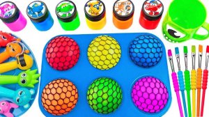 Мультики для малышей. Яркие шарики, антистрессики, кисточки. Мультики залипалки для детей