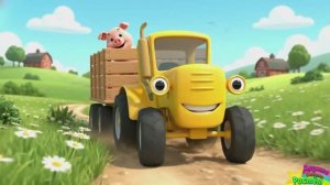 Синий Трактор По полям + Учим Цвета + Как говорят животные + Песенки для малышей