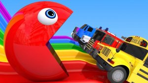 Учим Цвета с PACMAN против Арбуза и ферма SuperHero