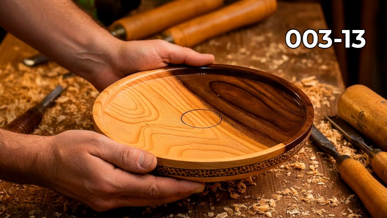 Поднос деревянный Токарка по дереву для начинающих Круглый деревянный поднос Уроки токарки по дереву смотреть онлайн