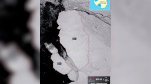 Роскосмос опубликовал снимок с орбиты крупнейшего айсберга D15а