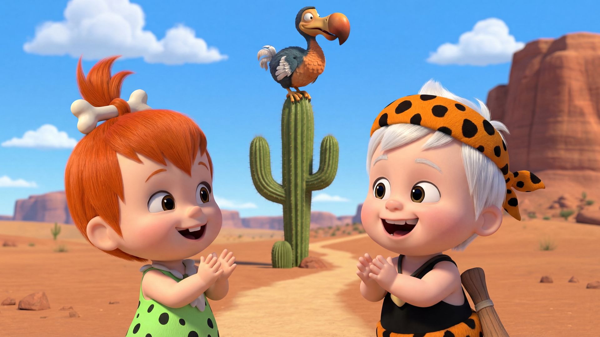 Крошка и Бамм-Бамм — Весёлый клип про малышей Флинстоунов | Детская Песня про Каменный Век смотреть онлайн