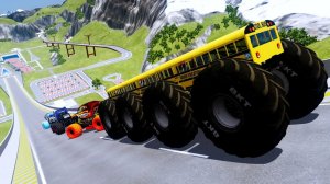 МУЛЬТИКИ ПРО МАШИНКИ Эпические прыжки и столкновения на скоростном монстр-траке Beamng Drive #21