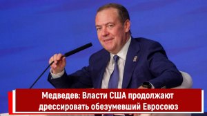 Медведев: Власти США продолжают дрессировать обезумевший Евросоюз