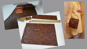 Как сшить суперстильную сумку из экокожи с тиснением за 100 рублей и 30 минут.