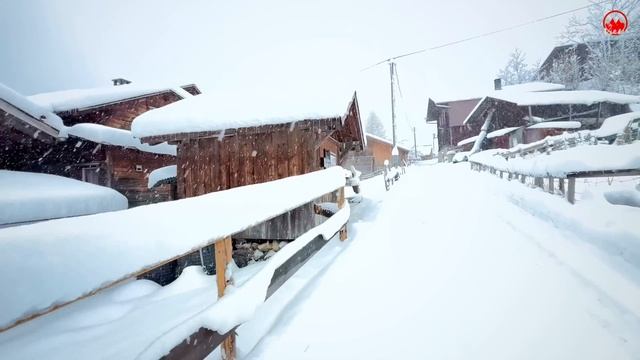 Снежная прогулка, по горной деревне Гиммельвальд! смотреть онлайн