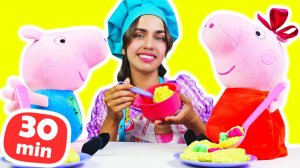 Вкусные Приключения со Свинкой Пеппой! Готовлю игрушкам еду из Плей До