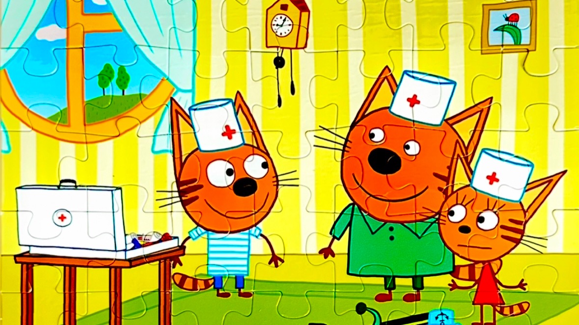 Три кота пазл 🧩 | Видео для детей | Мультики с игрушками | Детям | Коржик | Карамелька и Компот смотреть онлайн