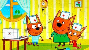 Три кота пазл 🧩 | Видео для детей | Мультики с игрушками | Детям | Коржик | Карамелька и Компот