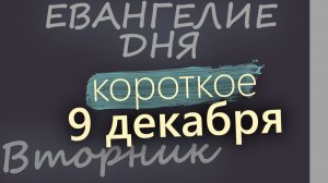 9 декабря Вторник Евангелие дня 2025 короткое! Рождественский пост