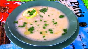 Греческий куриный суп Авголемоно.