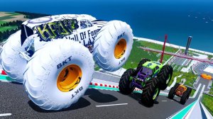 МУЛЬТИКИ ПРО МАШИНКИ Эпические прыжки и столкновения на скоростном монстр-траке Beamng Drive #18