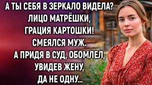 А ты себя в зеркало видела? Лицо матрёшки, грация картошки! Смеялся муж. А придя в суд…