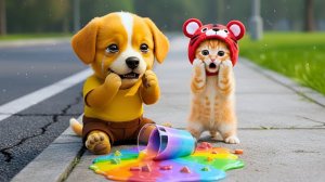 Мультики для детей, собачка и котик вмести готовят коктели, мультфильм/мультики