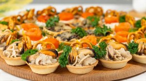 3 РЕЦЕПТА Вкусных Начинок для ТАРТАЛЕТОК на Праздничный Стол! ЭТИ Закуски Украсят любой Стол!