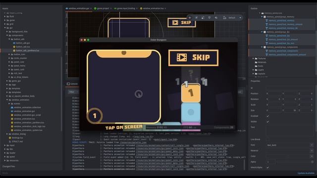 Создание анимации в редакторе Panthera 2.0 ｜Defold