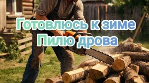 Готовлюсь к зиме, пилю дрова.