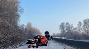 Легковушка влетела в автобус с пассажирами в Красноярском крае