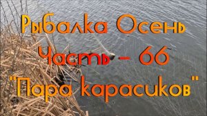 Рыбалка Осень. Часть - 66. "Пара карасиков".