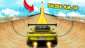 СПУСК БЕЗ ТОРМОЗОВ ПО МЕГА ТРАМПЛИНУ В ГТА 5 - ЭКСПЕРИМЕНТ В GTA 5