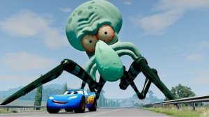 Эпический побег из Молний Маккуина-Пожирателя, Маккуина-Драконожа, Мэтропожирателя_BeamNG.Drive