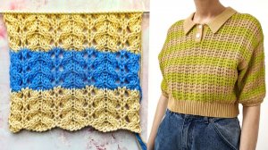 Изящный ажурный узор со жгутами для вязания топа, джемпера, палантина