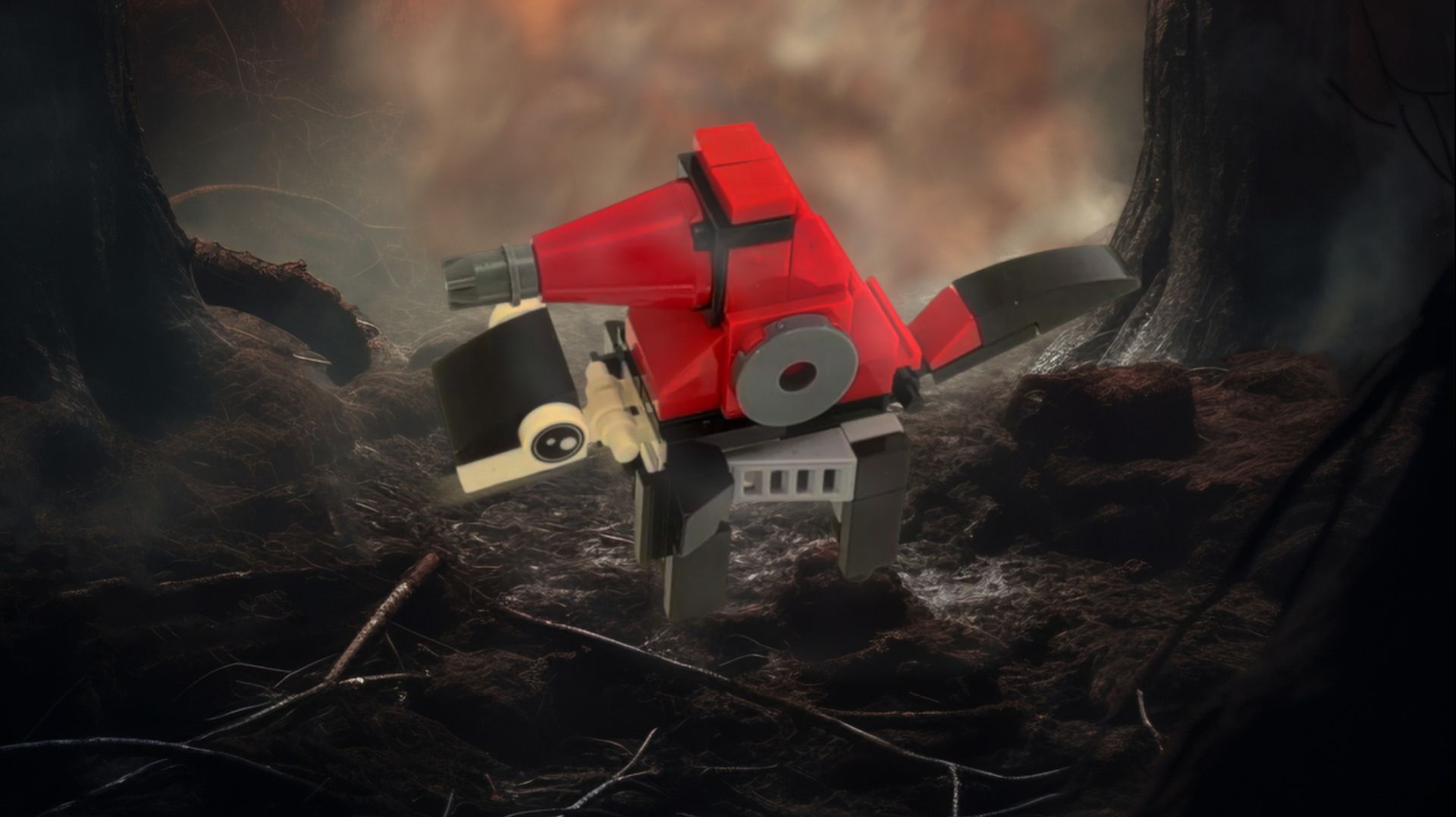 Пожарный робот динозавр