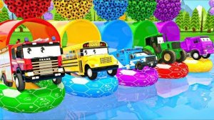 Малышка Акула + Колеса в автобусе - Плыви под водой и спаси школьный автобус - Детские стишки