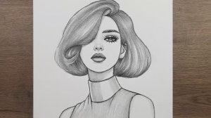 Как нарисовать красивую девушку поэтапно - Легкий рисунок девушки карандашом